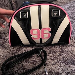 Y2K faux leather boston bag Shoulder Bowling Bag